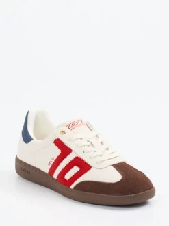 Back 70 – Retro-Sneaker aus Velour/Leder cremeweiß
